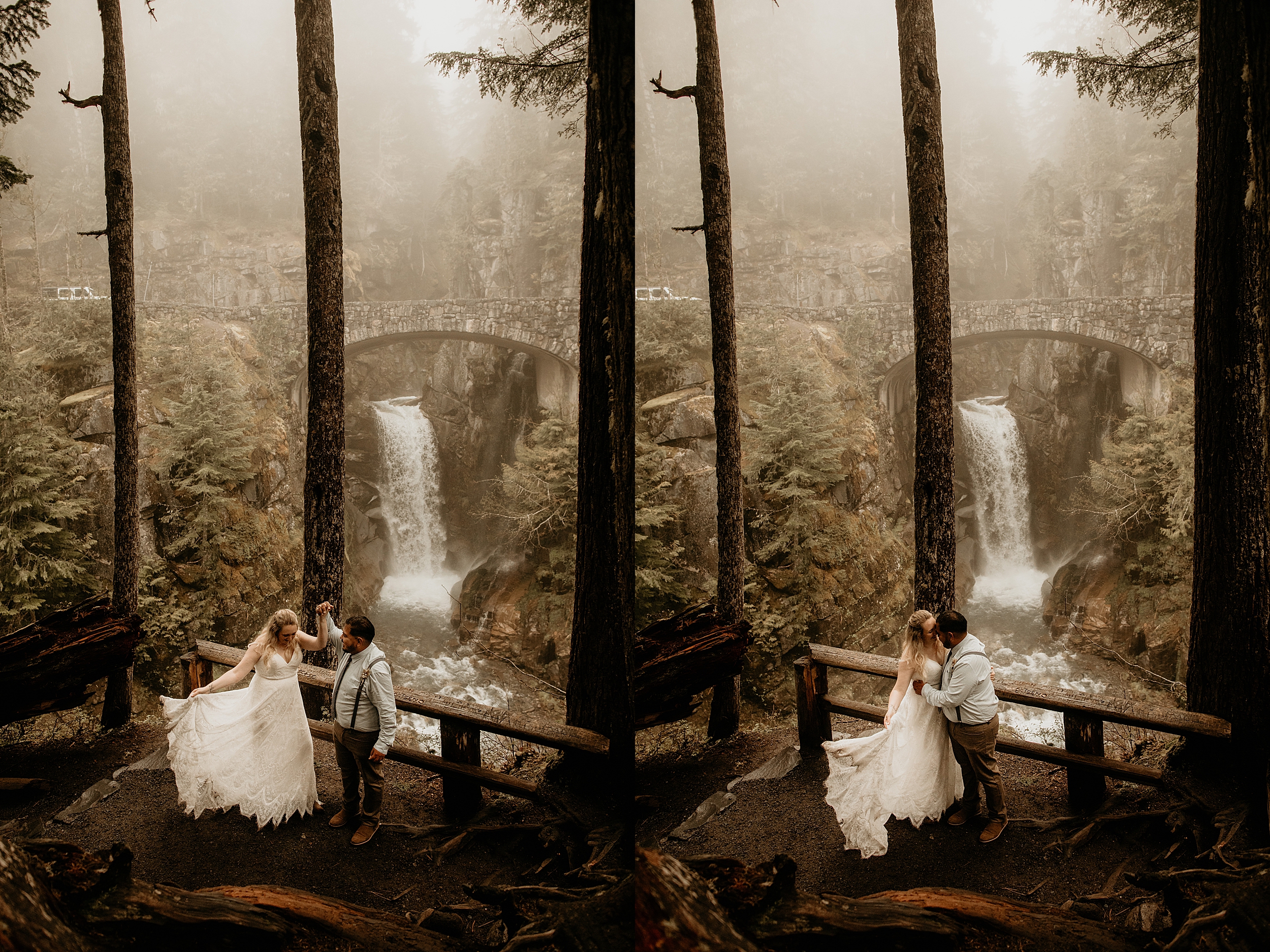 couple in front of christine falls