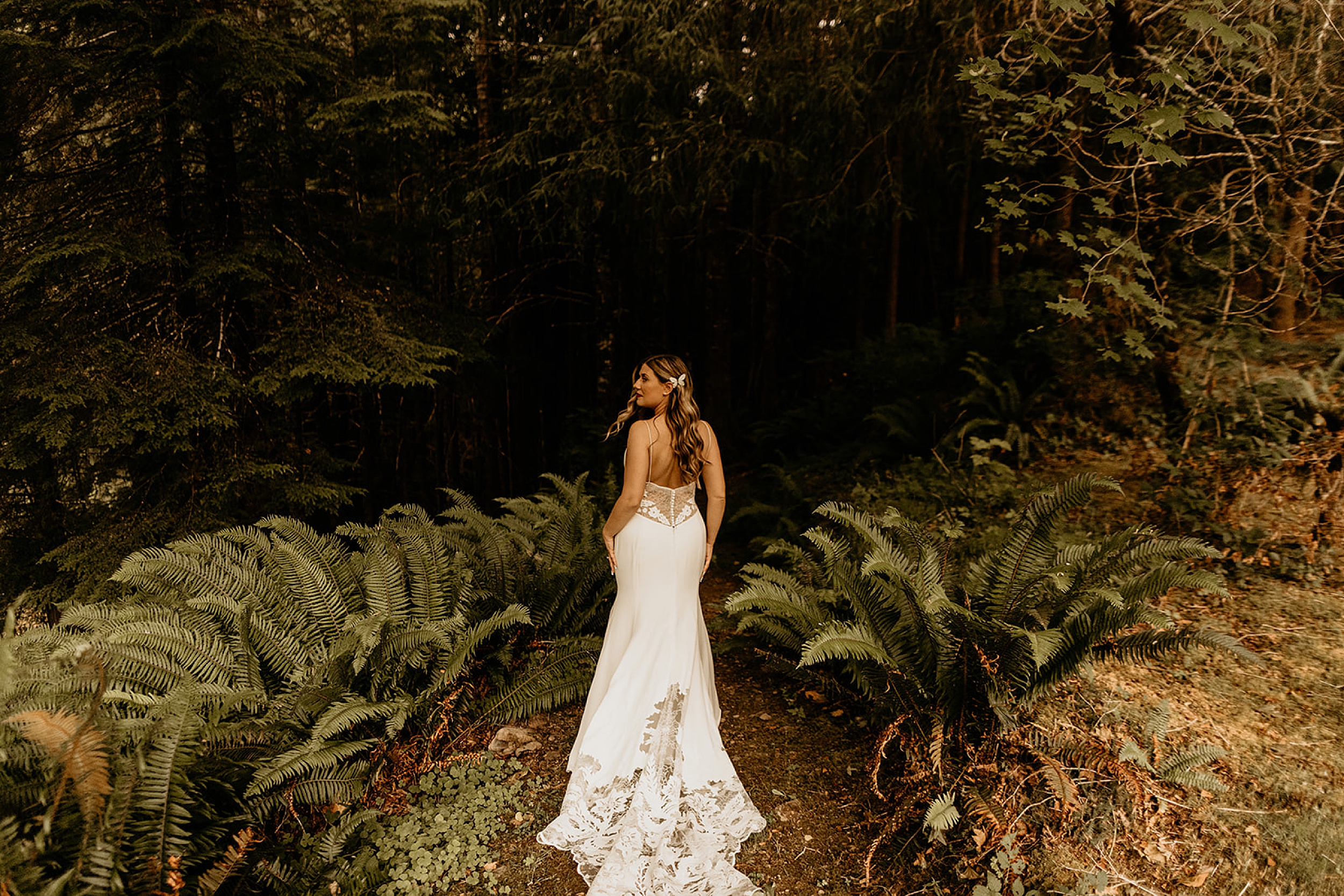bride in a wedding dress standing